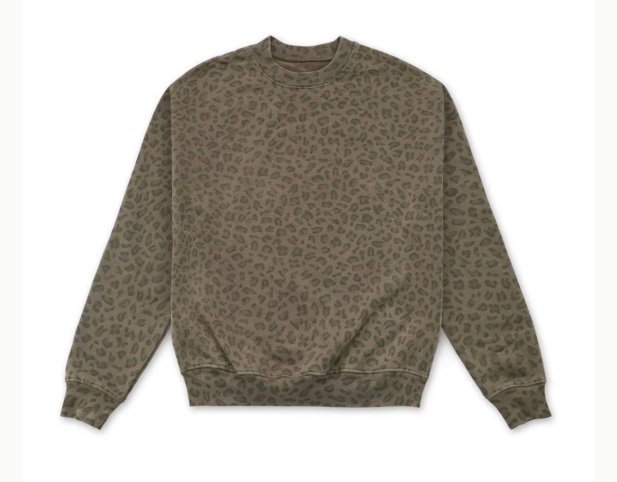 Mama leopard crew neck