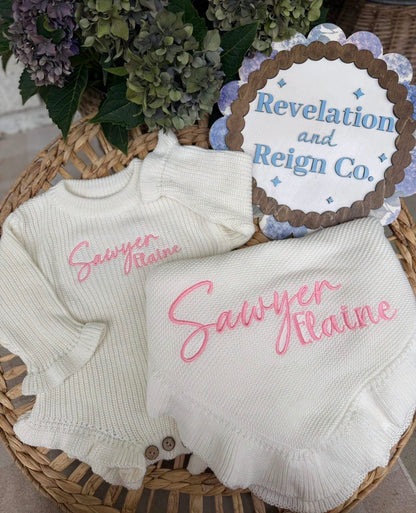 Knit baby onesie