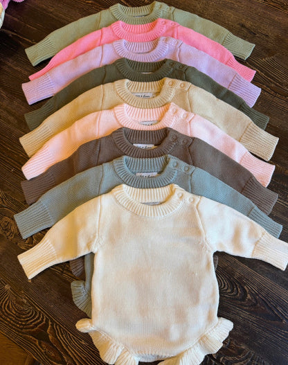 Knit baby onesie