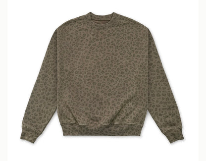 Mama leopard crew neck
