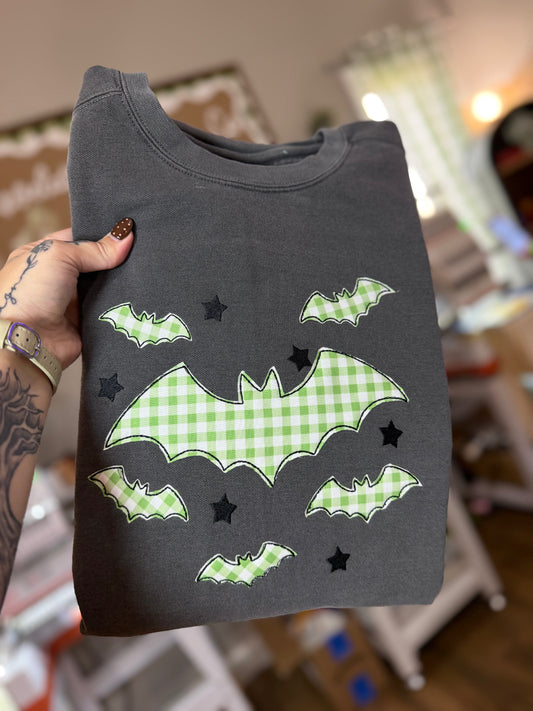 Gingham Bats Crew-Neck (Limited Drop)