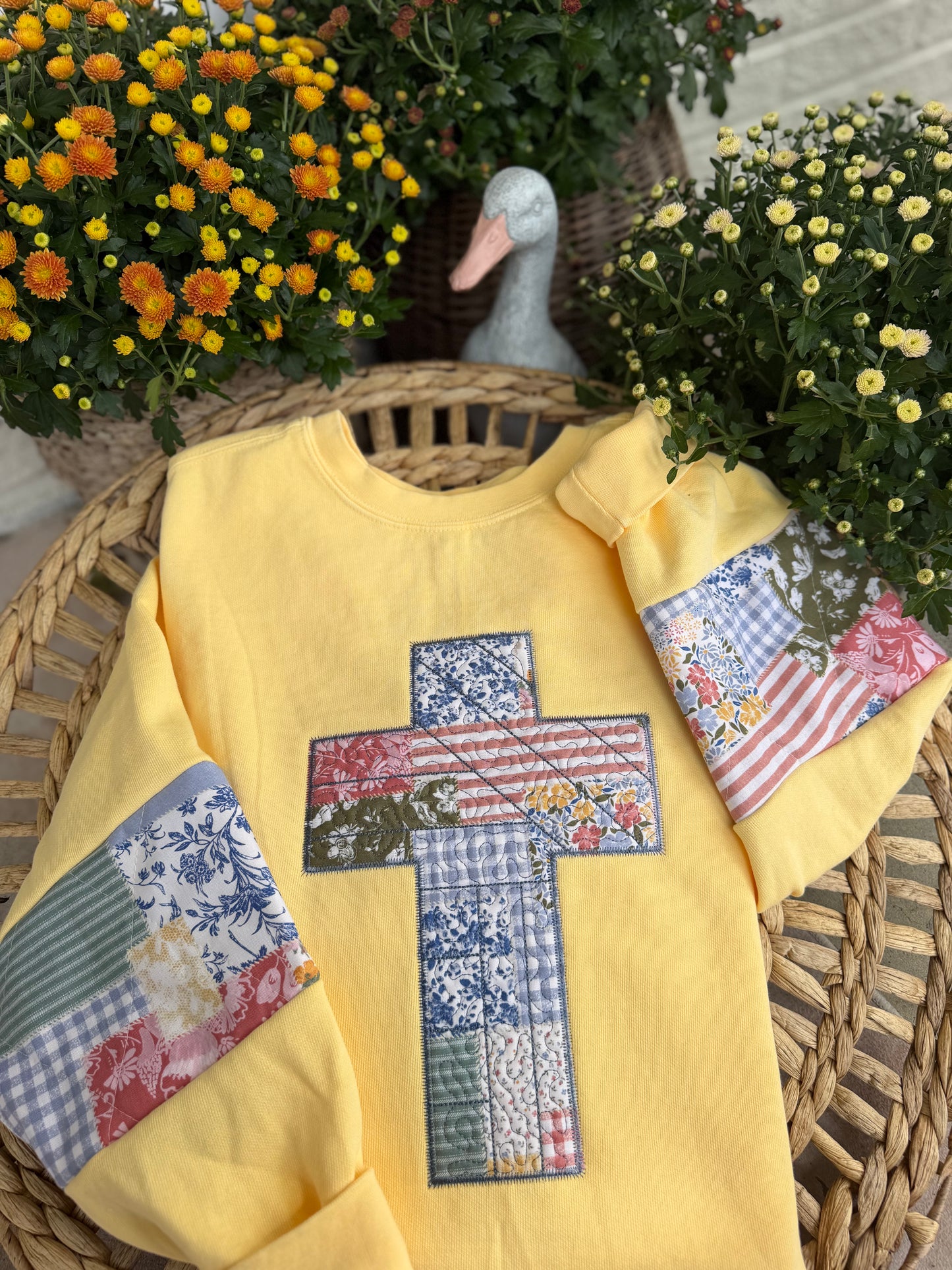 Vintage cross quilted CC crew