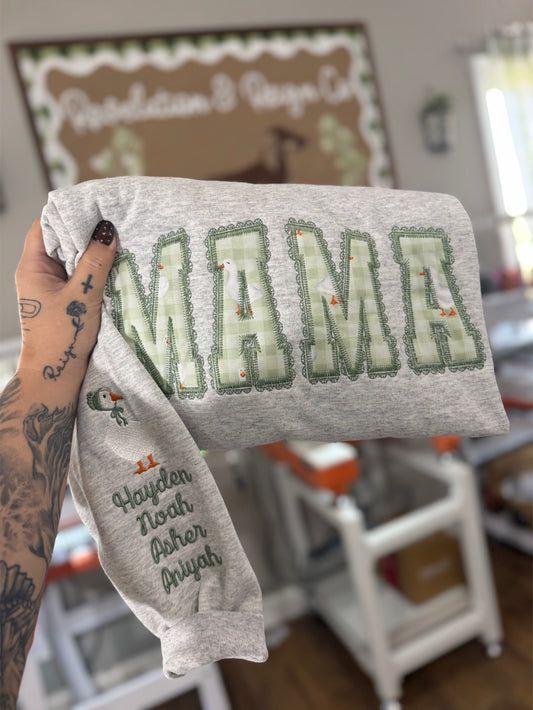 Mama Goose lace Gildan Crew neck